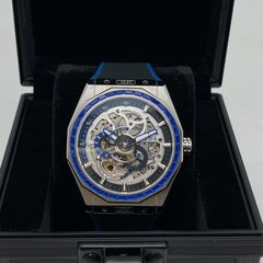 Noda Aero Series-1 43MM Steel CZ Blue Skeleton Dial Automatic Watch