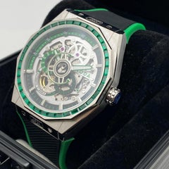Noda Aero Serie-1 43MM Stahl CZ Grün Skelettiertes Zifferblatt Automatikuhr