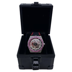 Noda Aero Serie-1 43MM Acero CZ Esqueleto Rojo Esfera Reloj Automático