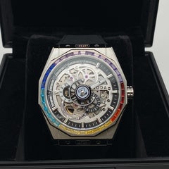 Noda Aero Series-1 43MM Steel Rainbow Stone Skeleton Dial Automatic Watch