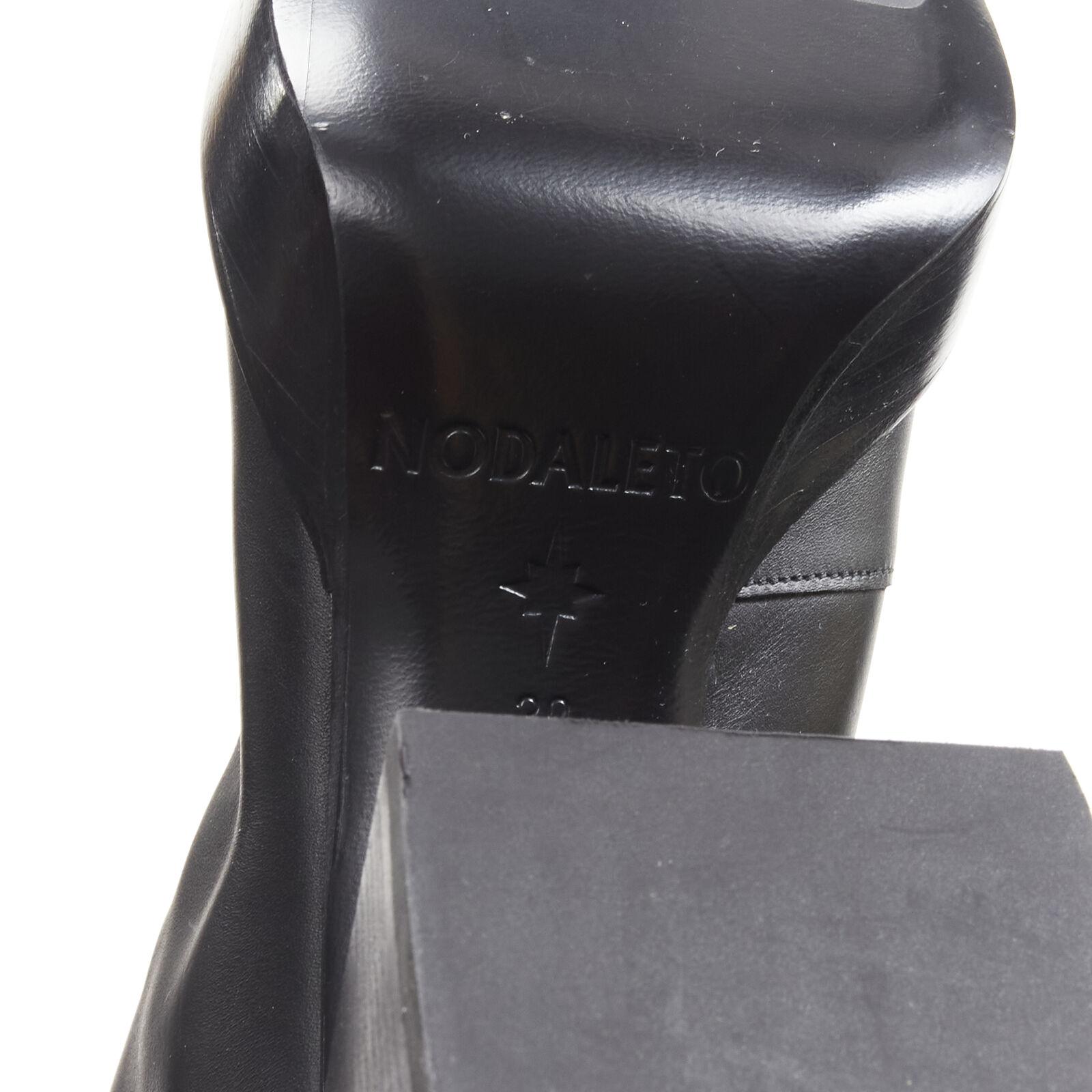 NODALETO black lace up square toe block heeled platform boots EU39 US9 For Sale 6