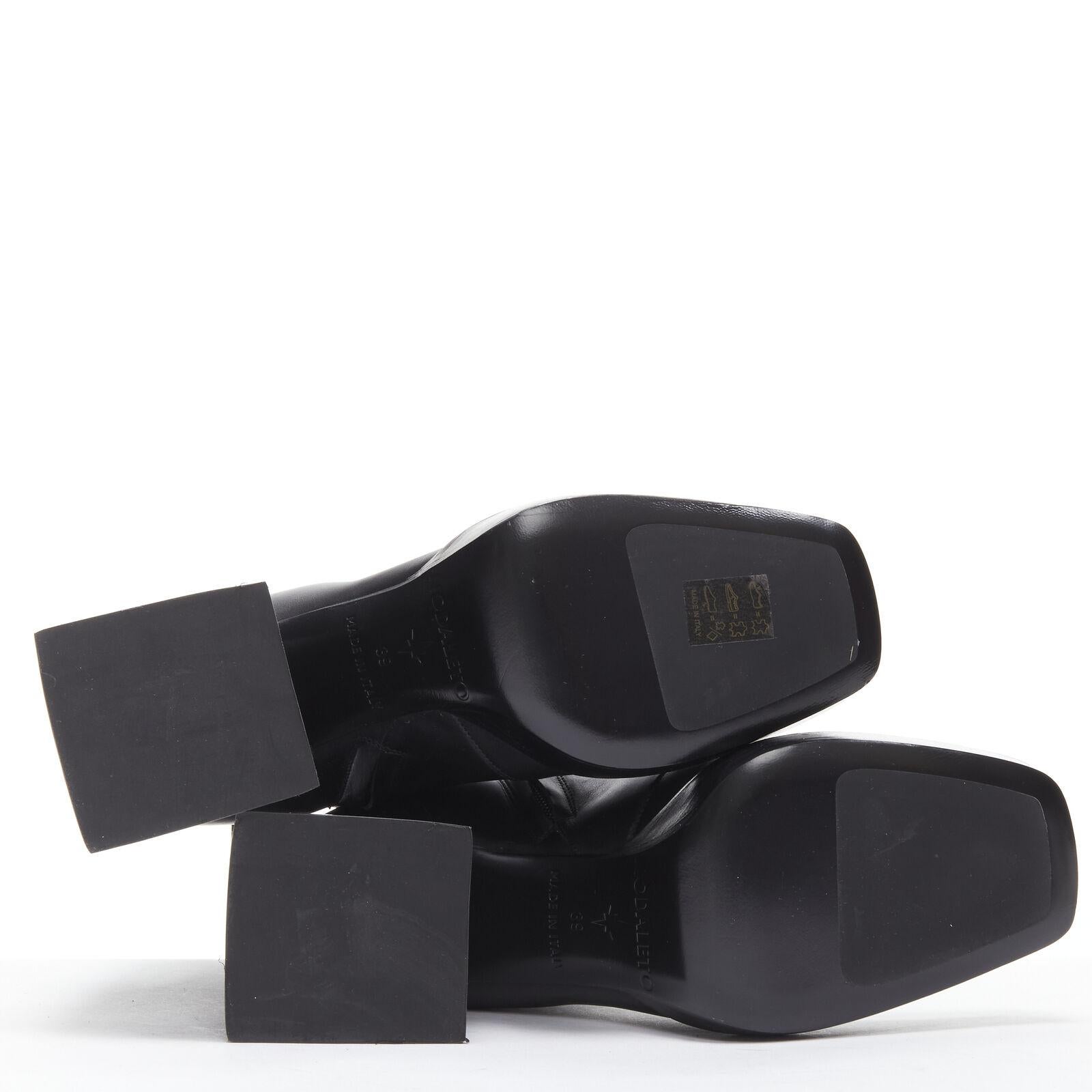 NODALETO black lace up square toe block heeled platform boots EU39 US9 For Sale 7