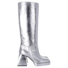 Nodaleto Silver Bulla Boots Knee High Size 39