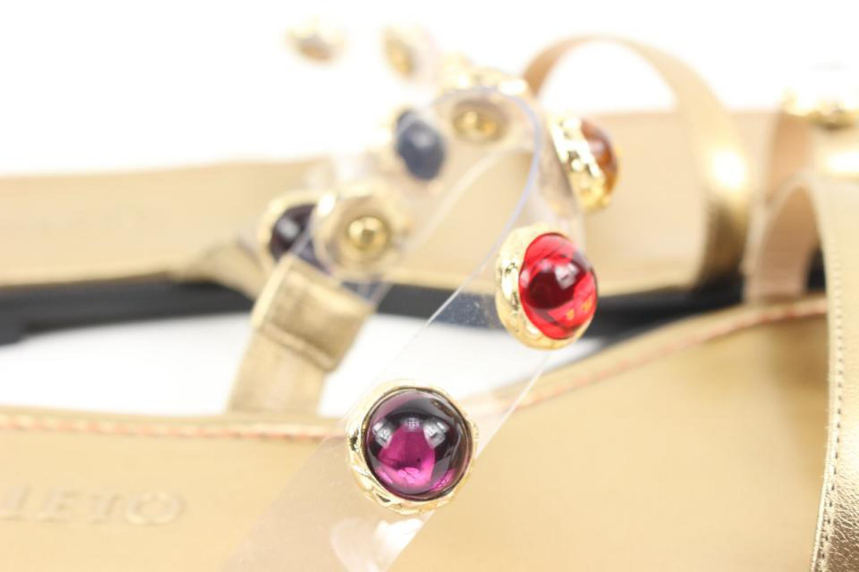 Nodaleto Size 39 Bulla Salem Flat Jeweled Sandals 35n37s In New Condition In Dix hills, NY
