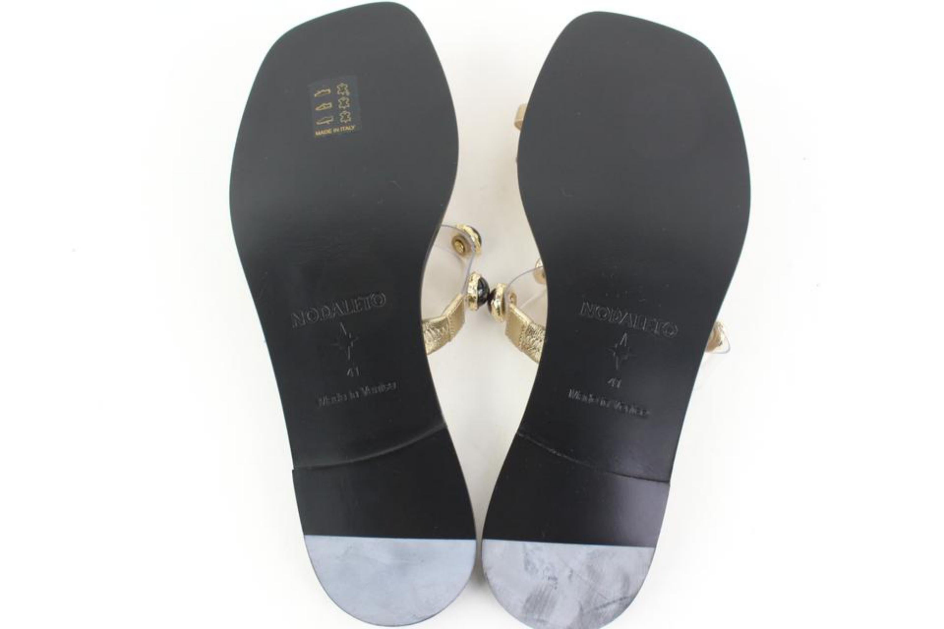 Nodaleto Size 39 Bulla Salem Flat Jeweled Sandals 35n37s For Sale 1