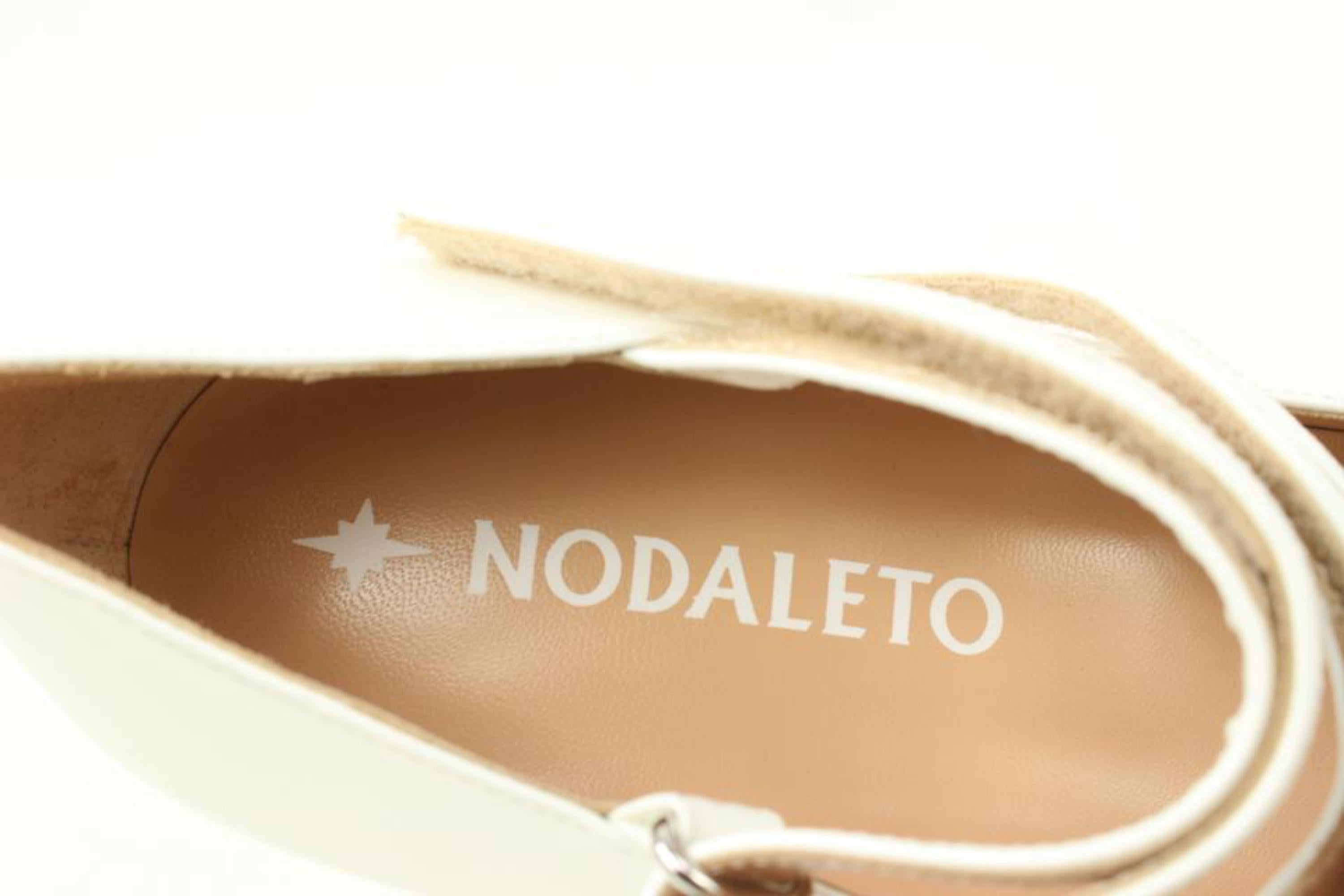 Nodaleto Size 40 Ceramic Patent Leather Bulla Babies Platforms 47n321s
Made In: Venice
Measurements: Length:  10.5