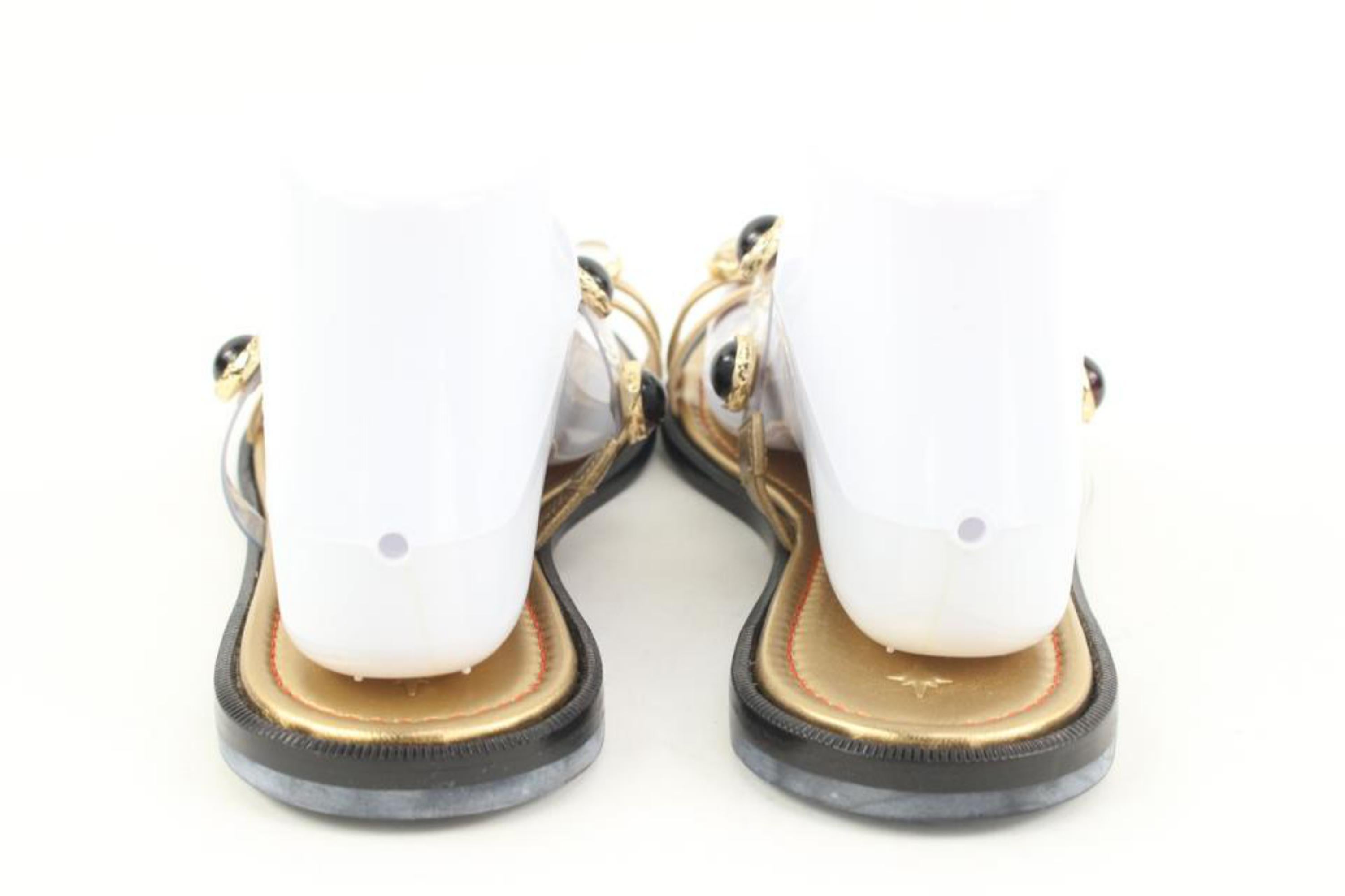 Nodaleto Sz 38 $735 Bulla Salem Flat Jeweled Gold Sandals 39n31s 40n321s In New Condition In Dix hills, NY