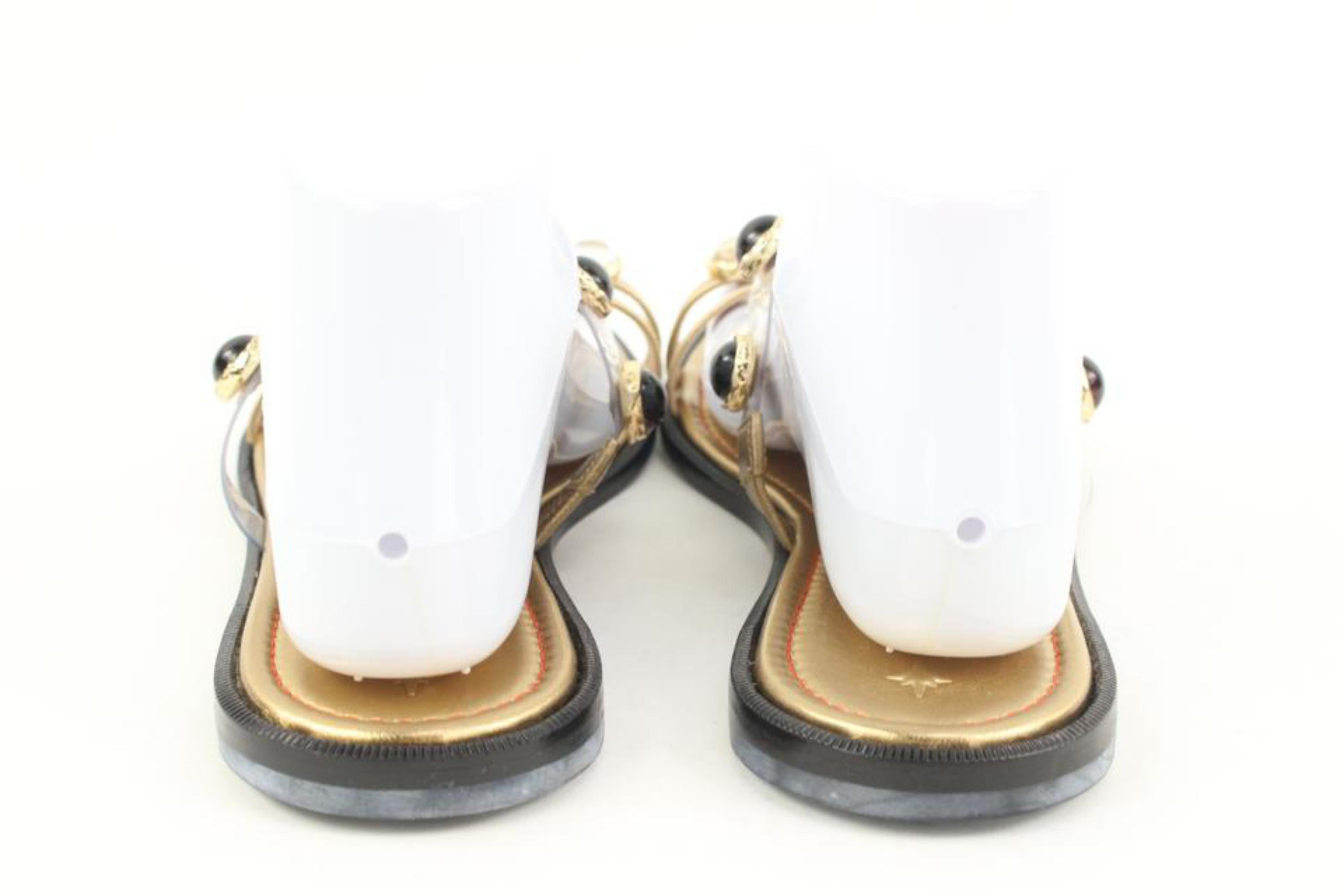 Nodaleto Sz 40 $735  Bulla Salem Flat Jeweled Gold Sandals 46n321s 4