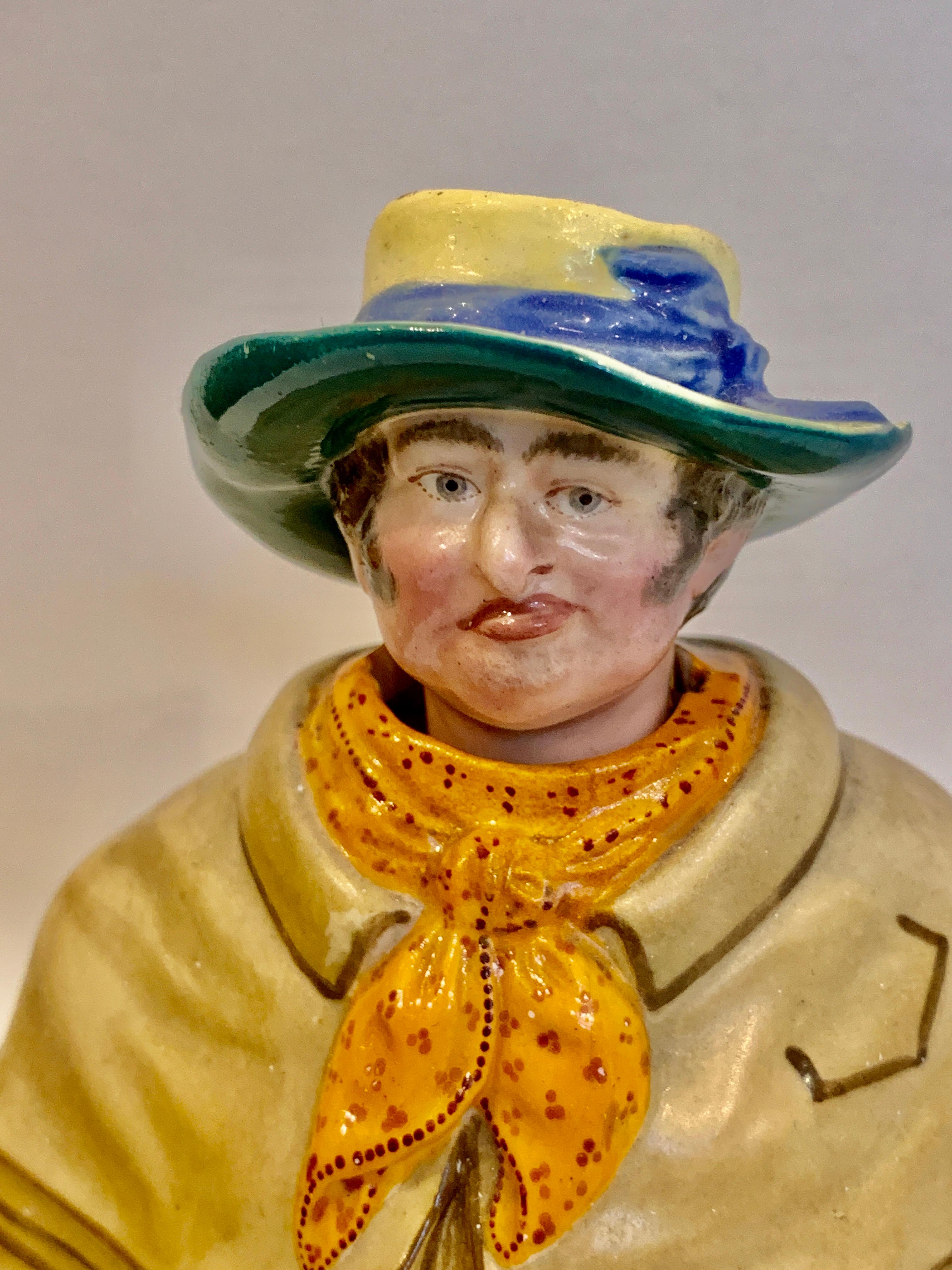 English Nodding Head Figure of Victorian Coachman, Made in England, circa 1830