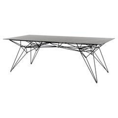 Node, 21st Century Modern Marquina Marble and Wire Steel Table in Black