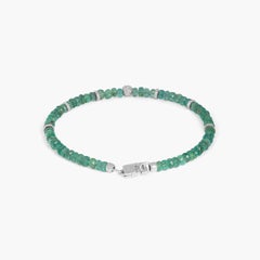 Nodo Bracelet with Emerald and Sterling Silver, Size XS