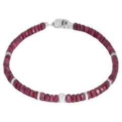 Nodo Bracelet with Ruby and Sterling Silver, Size L