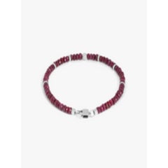 Nodo Bracelet with Ruby and Sterling Silver, Size XS