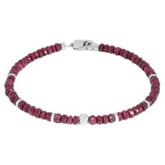 Nodo Bracelet with Ruby and Sterling Silver, Size XS