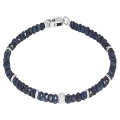 Nodo Bracelet with Sapphire and Sterling Silver, Size L