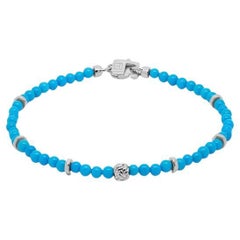Nodo Bracelet with Sleeping Beauty Turquoise and Sterling Silver, Size XS