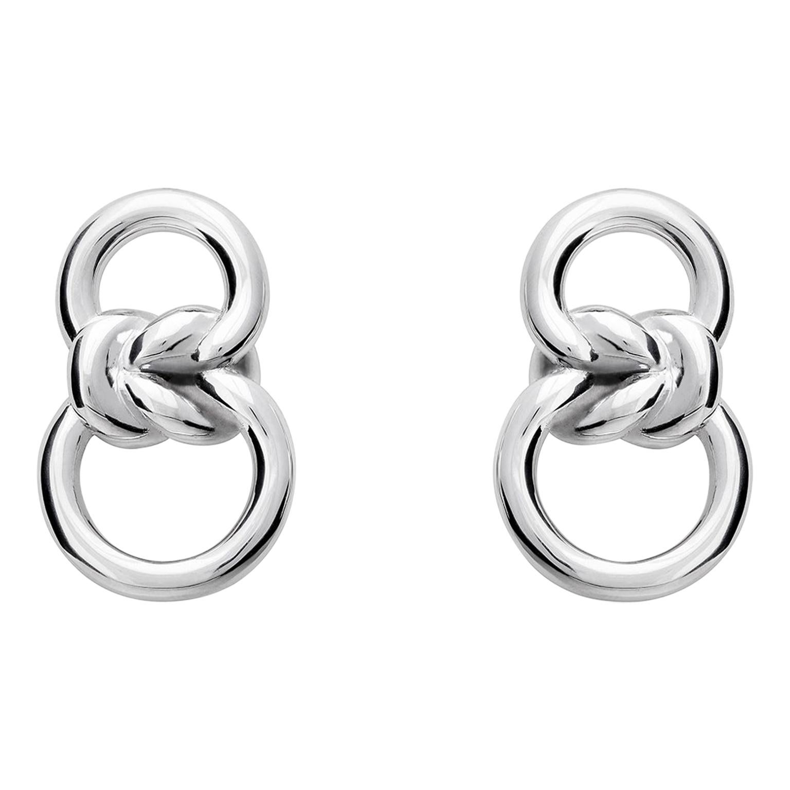 Silver Nodo Earrings For Sale