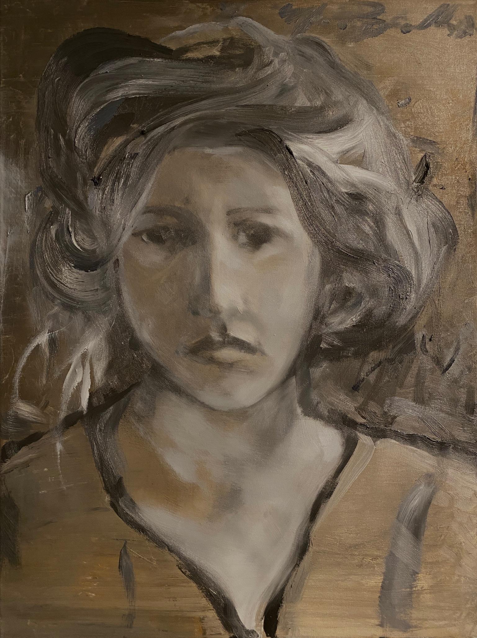 Noé Badillo Figurative Painting - Portrait of Francesca Woodman