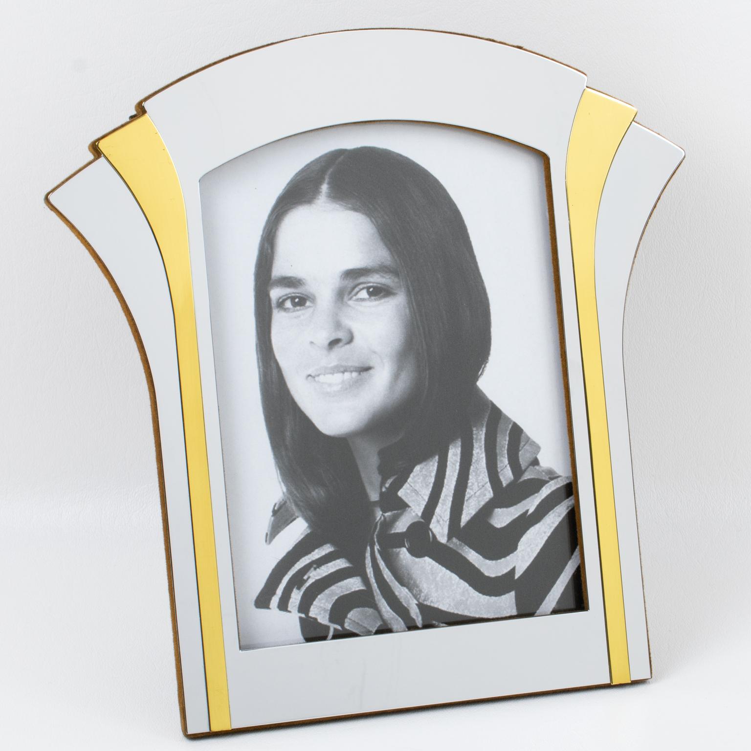 Marco de fotos Noel BC de cromo y latón, hacia 1970 Moderno de mediados de siglo en venta