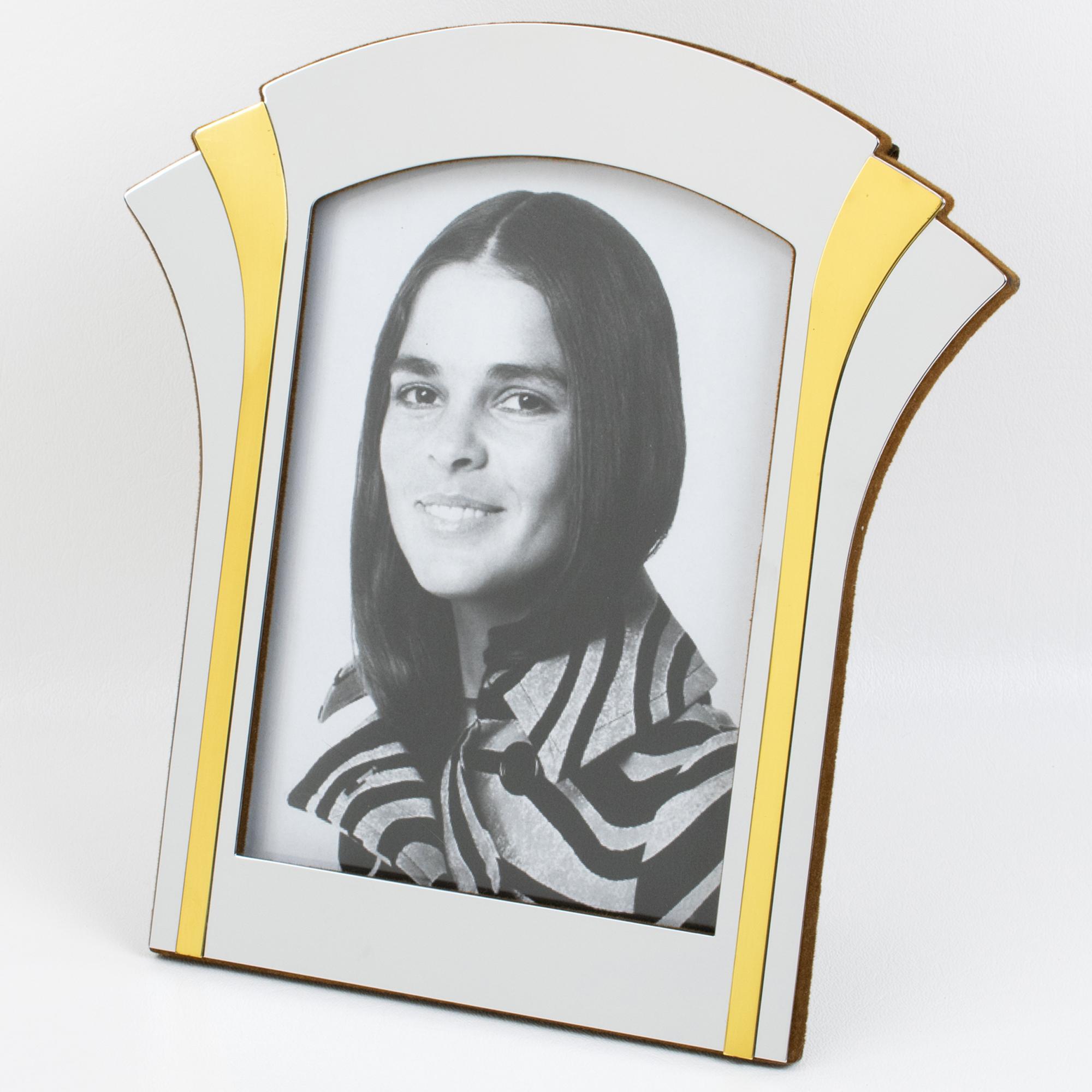 Marco de fotos Noel BC de cromo y latón, hacia 1970 Moderno de mediados de siglo en venta