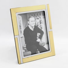 Noel B.C. Italy Chrome and Brass Picture Frame, 1970s