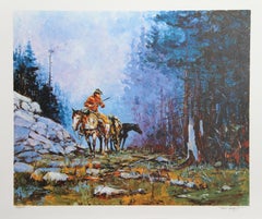 A Twig Snapped, American Western Art Lithograph by Noel Daggett