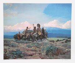 Approach of a Rider, American Western Art Lithograph by Noel Daggett