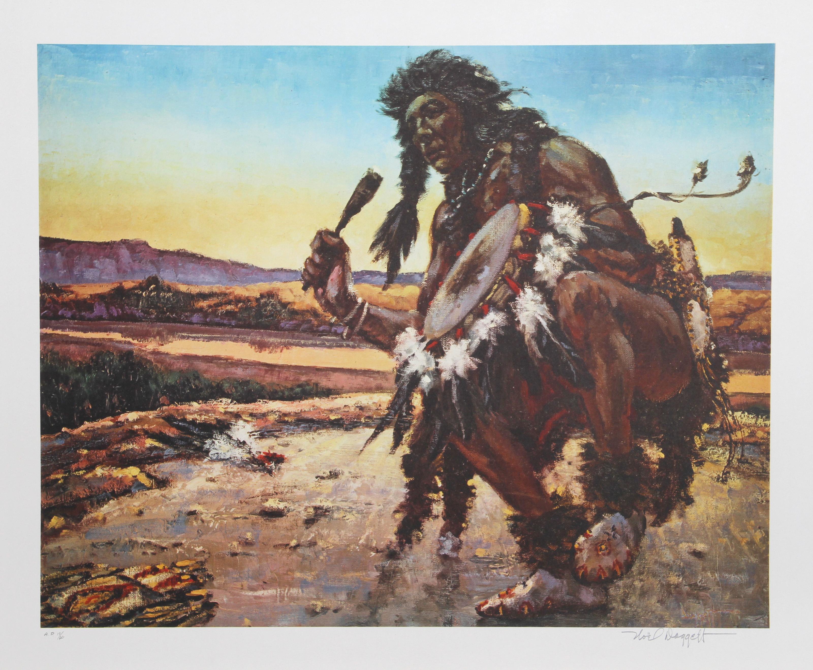 Noel Daggett, americano (1925 - 2005) - Bring Back the Buffalo, Anno:  circa 1979, Medio:  Litografia, firmata e numerata a matita, Edizione:  300, AP 20, Dimensioni immagine:  19 x 23 pollici, Dimensioni:  22 in. x 30 in. (55,88 cm x 76,2 cm),