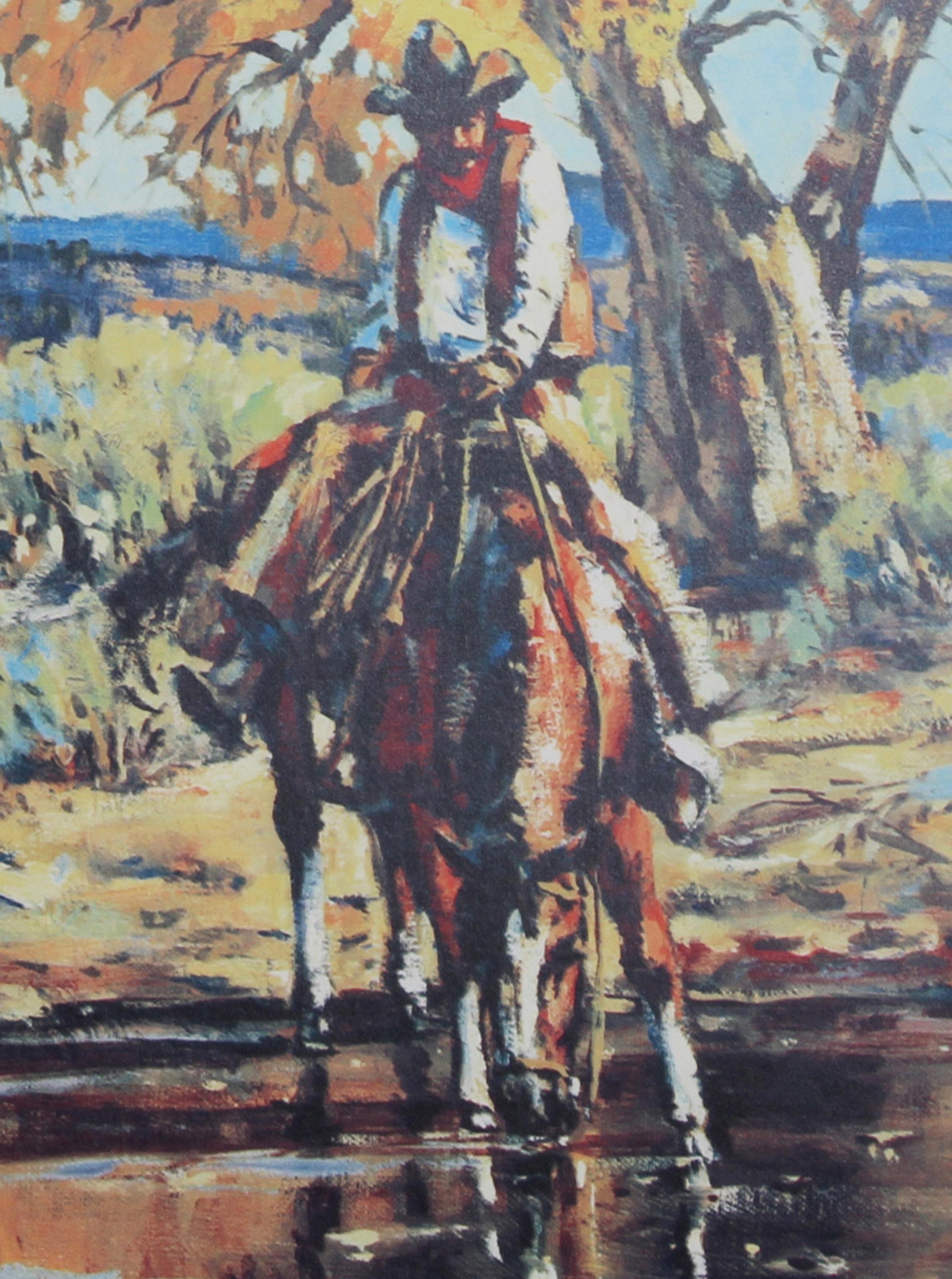 Halfway to Lamey, litografia d'arte western americana di Noel Daggett in vendita 1