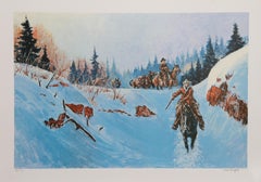 High Country Chill, American Western Art Lithograph by Noel Daggett