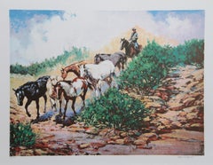 Last of the Strays, American Western Art Lithograph by Noel Daggett