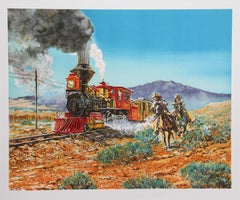 Retro Race to the Station, Lithograph by Noel Daggett