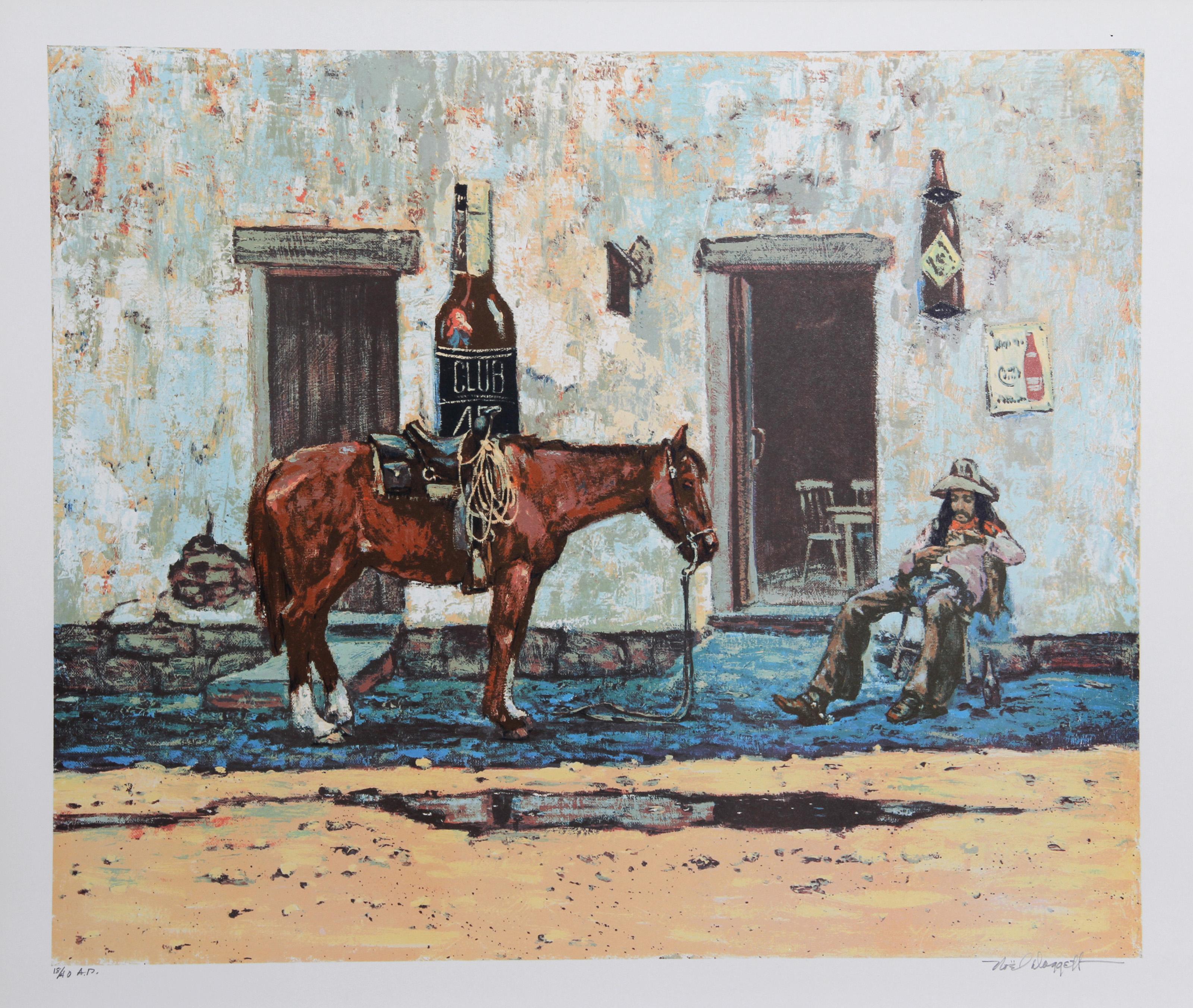 Roll your own, American Western Art Lithograph by Noel Daggett