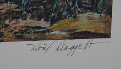 Il messaggero, litografia d'arte occidentale americana di Noel Daggett