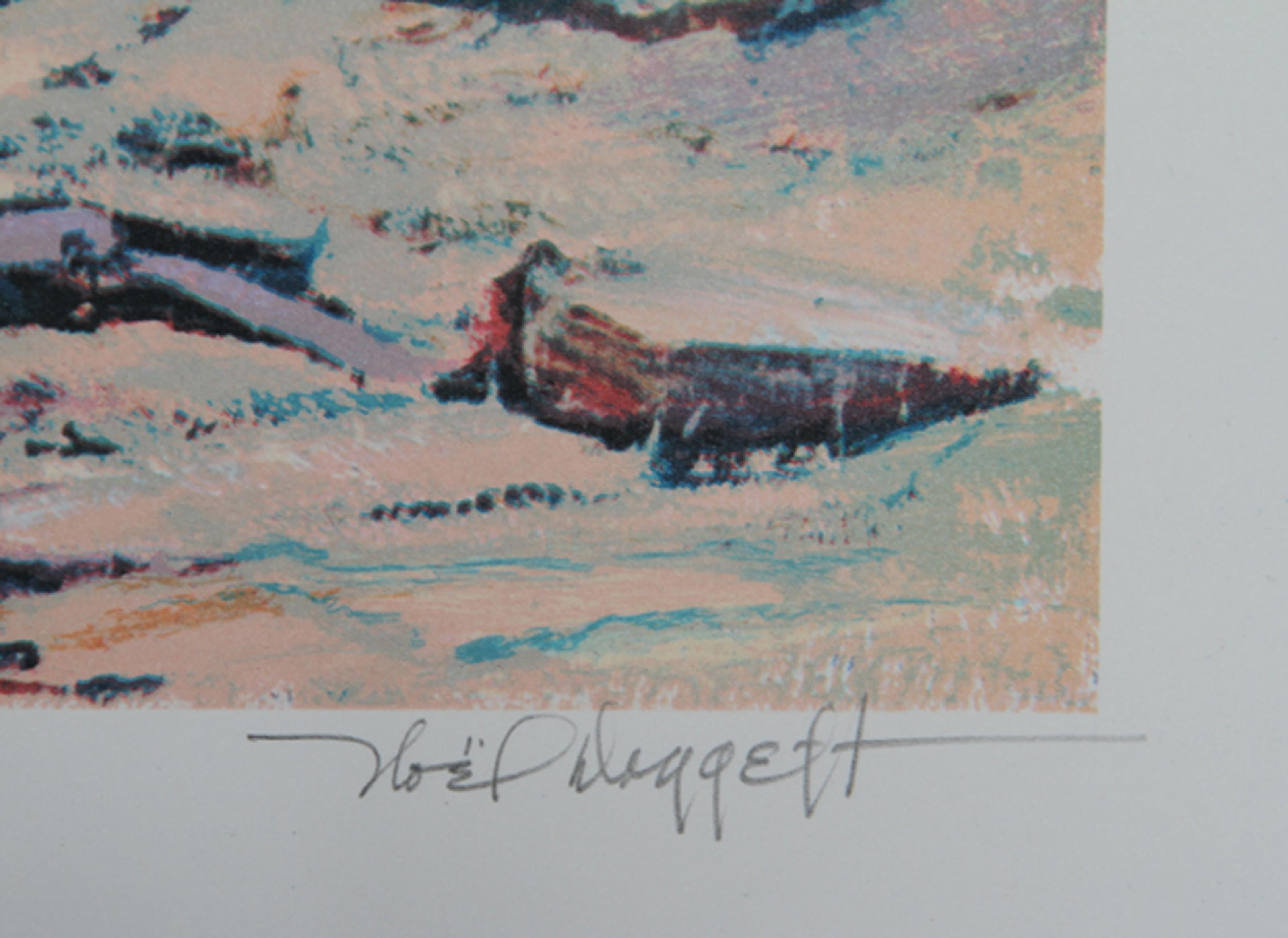 Luna de rastreadores, litografía de arte del Oeste americano de Noel Daggett en venta 1