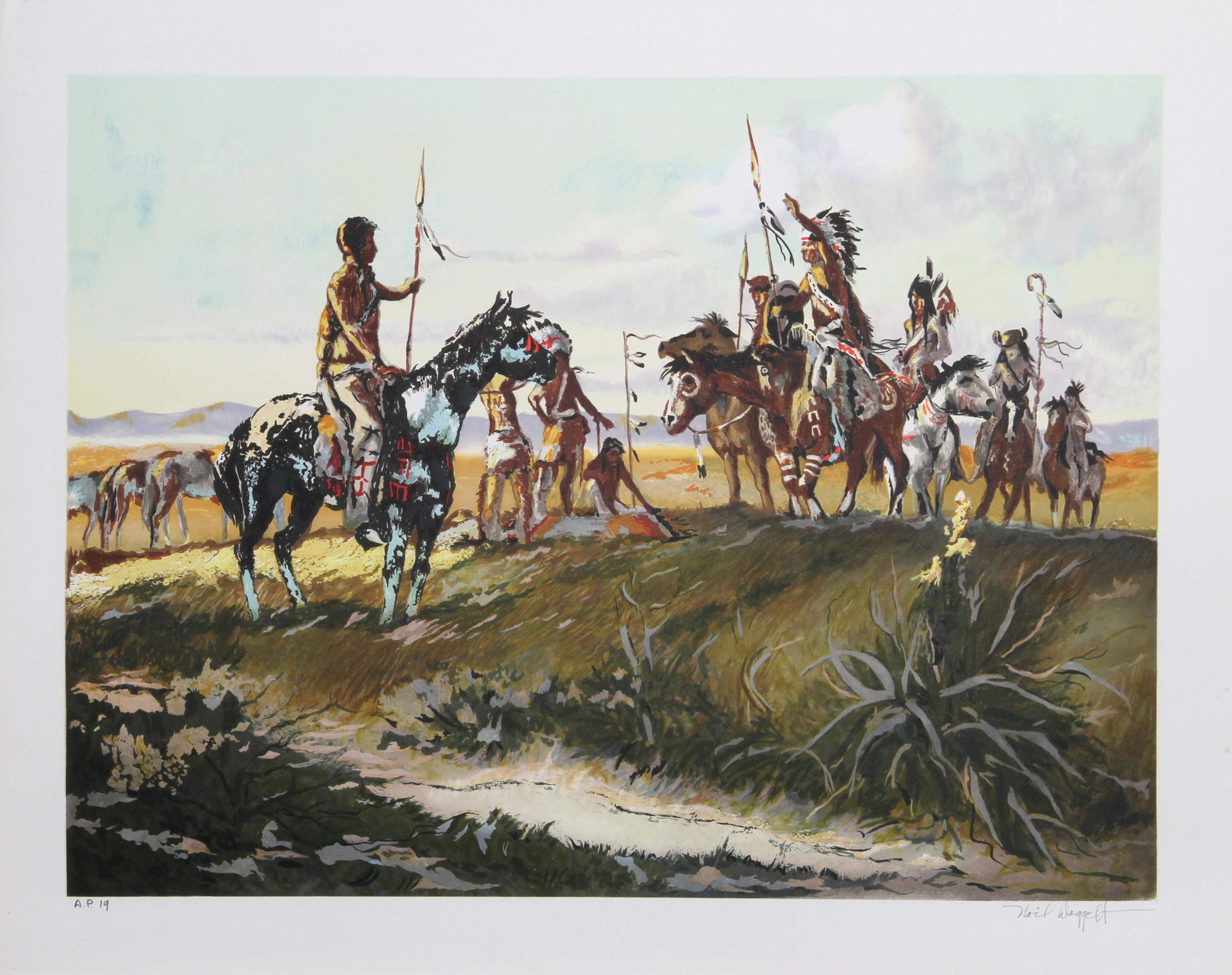 Noel Daggett, americano (1925 - 2005) - Non parliamo di guerra, Anno:  circa 1979, Medio:  Litografia, firmata e numerata a matita, Edizione:  300, AP 40, Dimensioni immagine:  19 x 25 pollici, Dimensioni:  23 in. x 29 in. (58,42 cm x 73,66 cm),