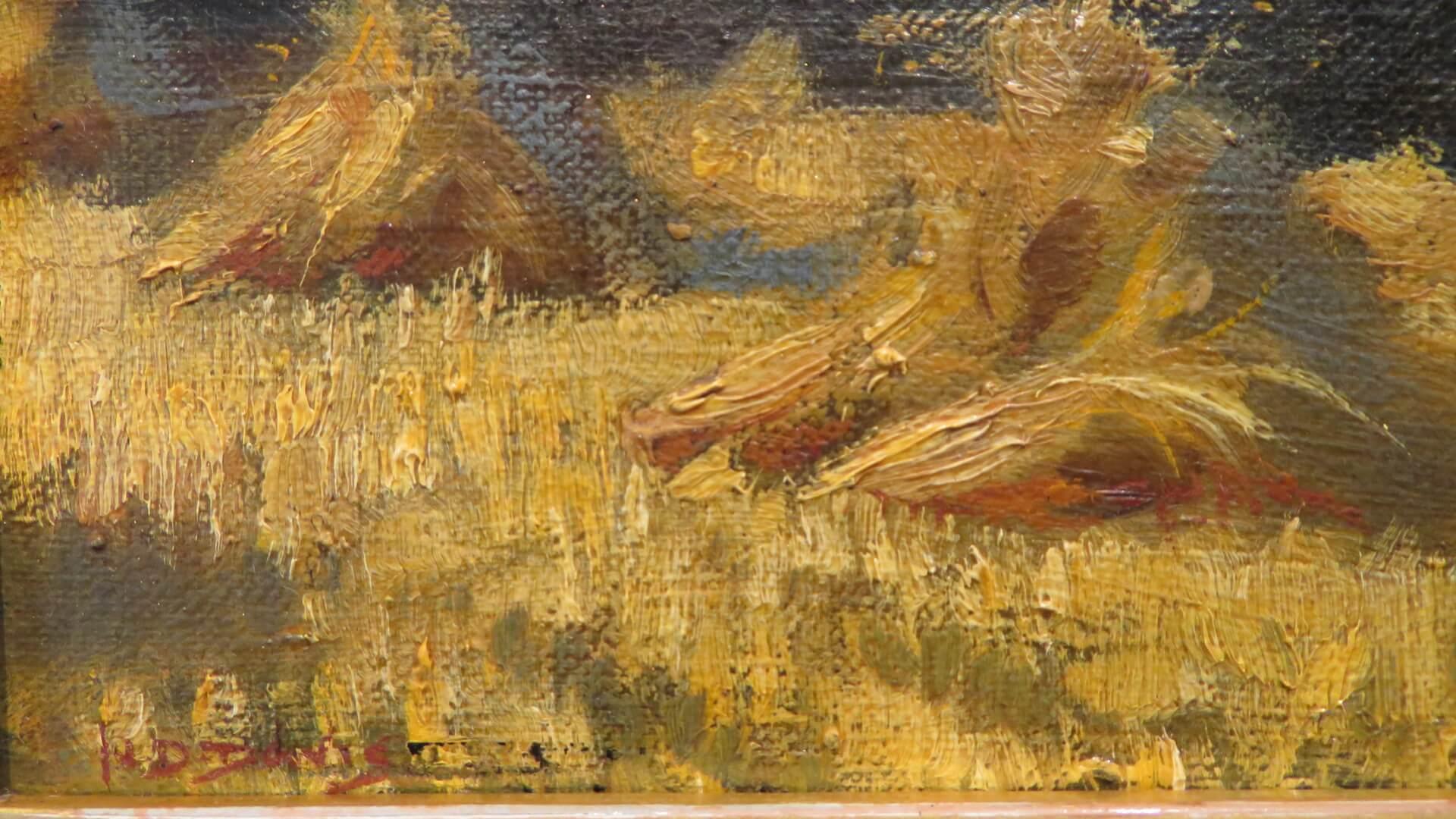 Noel Denholm Davis (1876-1950) English impressionist Oil Painting HARVEST TIME  2
