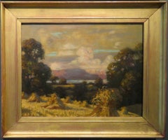Noel Denholm Davis (1876-1950) English impressionist Oil Painting HARVEST TIME 