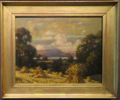 Noel Denholm Davis (1876-1950) English impressionist Oil Painting HARVEST TIME