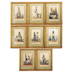 Antique Noel Dieudonne Finart (1797-1852), important set of 8 watercolours, dated 1815