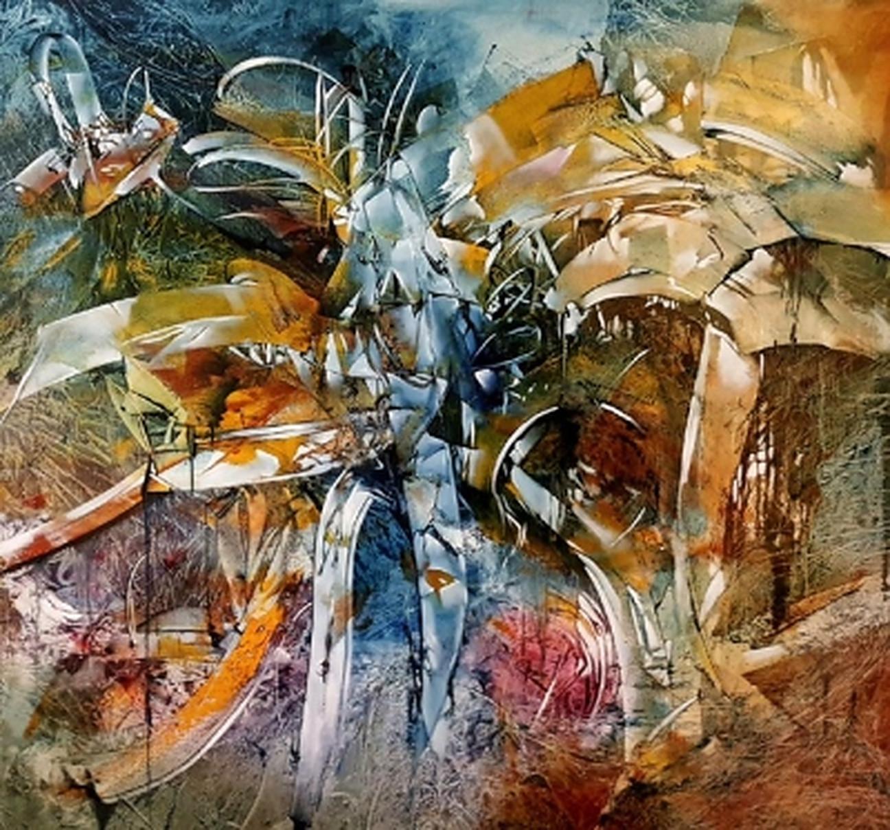 La fleur, 2017 - Mixed Media Art de Noel Dobarganes