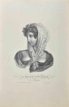 Die spanische Schönheit – Radierung von N.F. Bertrand – 19. Jahrhundert