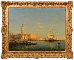 Peinture à l'huile - Scène de Venise par Georges Noel Bouvard (Français, 1912-1972)