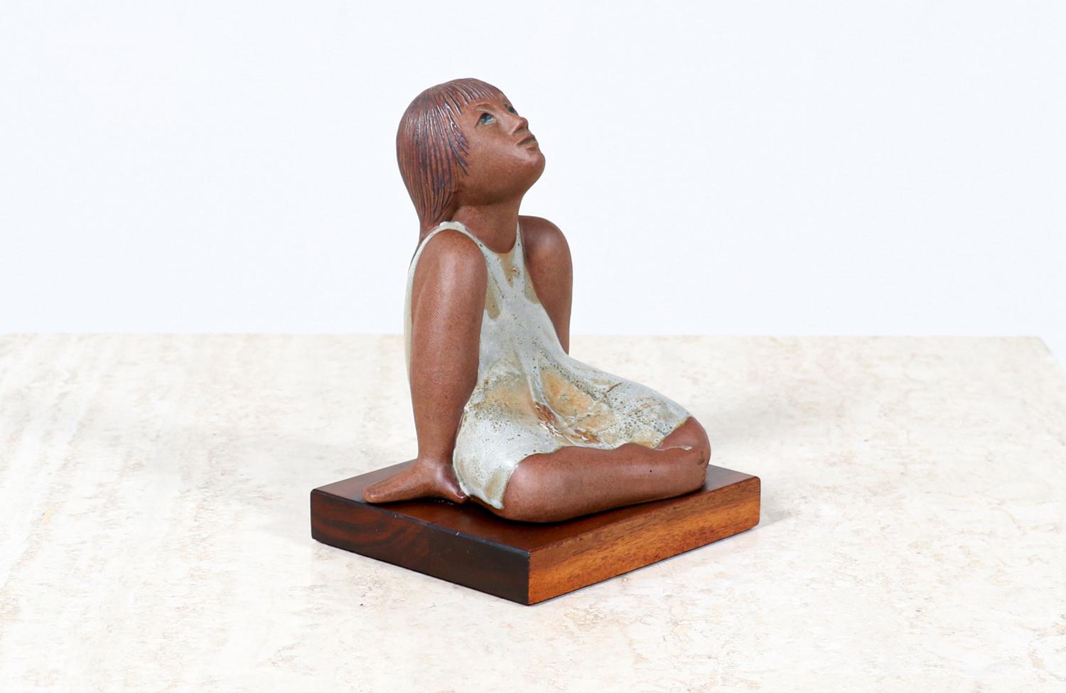 Noel Osheroff ceramic girl figure sculpture for Robert Maxwell Studio