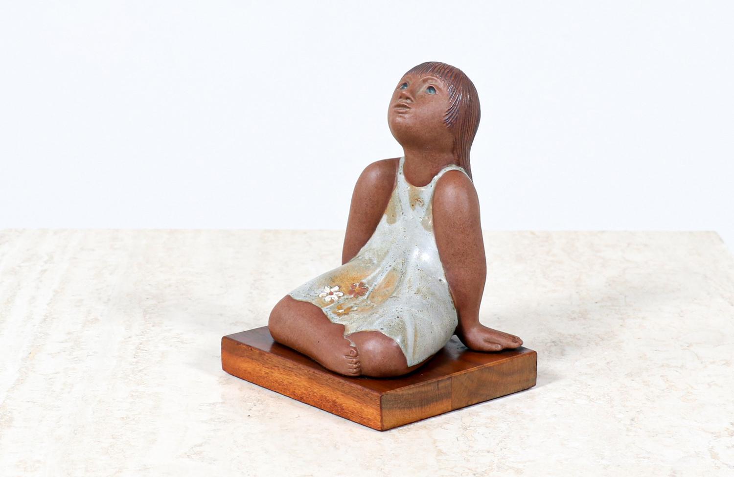 American Noel Osheroff Ceramic Girl Figure Sculpture for Robert Maxwell Studio For Sale