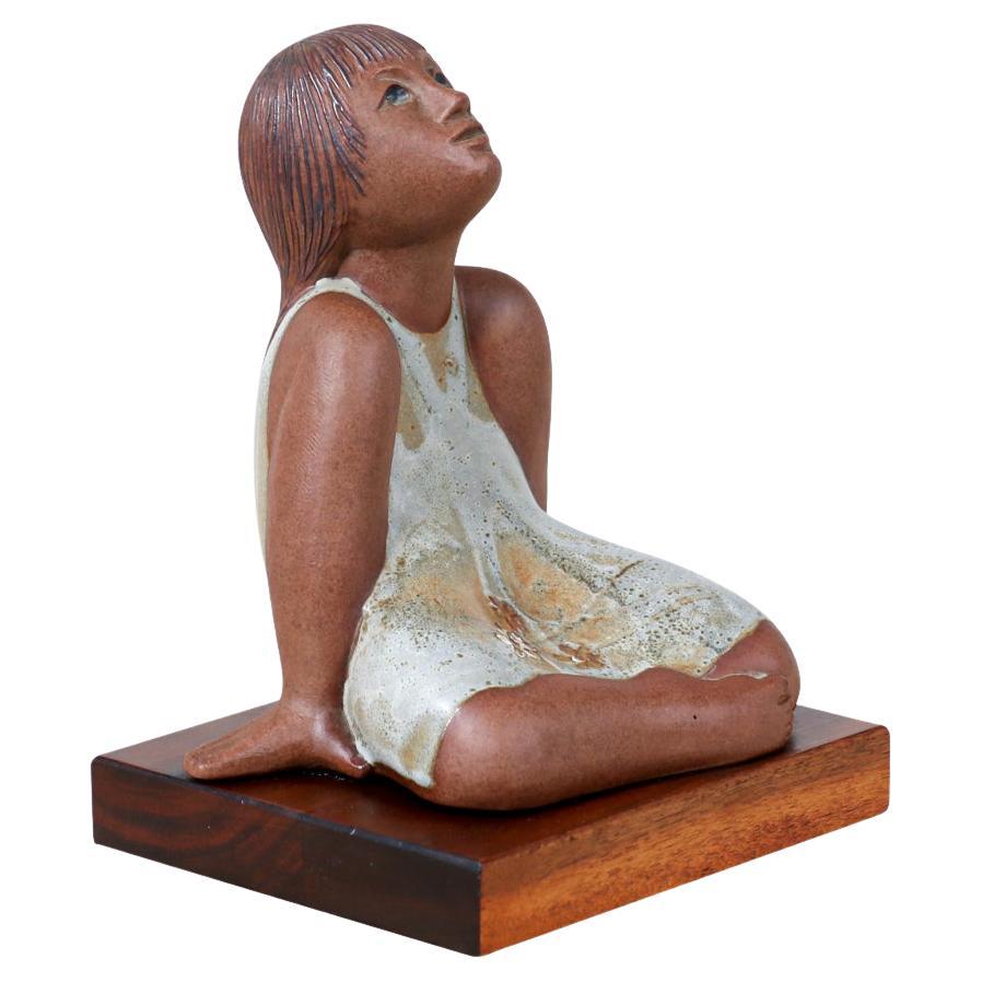 Noel Osheroff Ceramic Girl Figure Sculpture for Robert Maxwell Studio For Sale