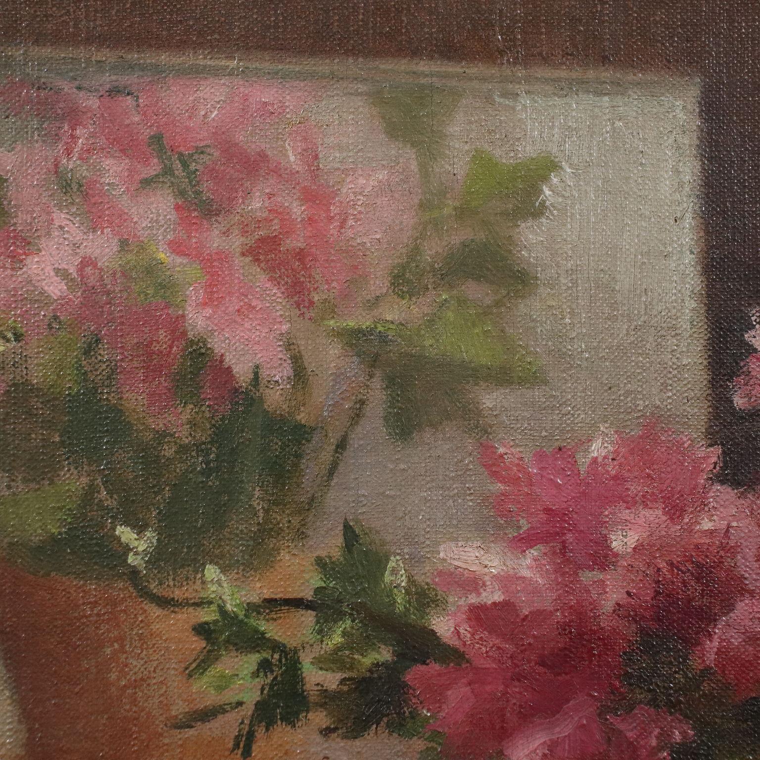 Oil on Canvas by Noel Quintavalle Italy 1949, Vase of Flowers  4