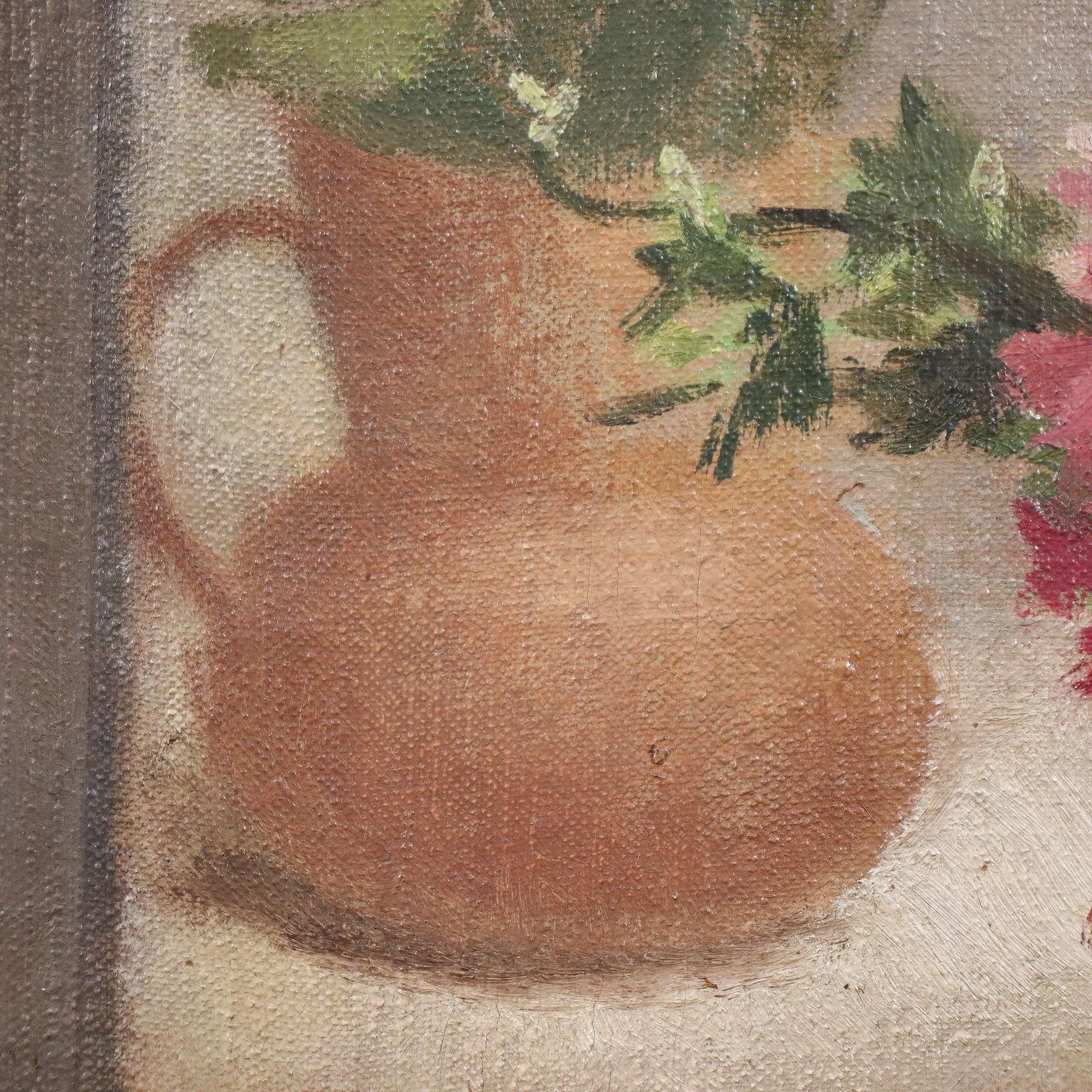 Oil on Canvas by Noel Quintavalle Italy 1949, Vase of Flowers  6