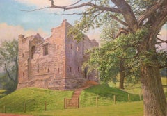 Noel Shepherdson (1935-) Original ENGLISCHES Ölgemälde HOPTON CASTLE SHROPSHIRE