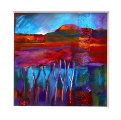 « Lullaby Trees Holding Up the Sky » de Noelle McAlinden ; acrylique sur toile de lin, 2019